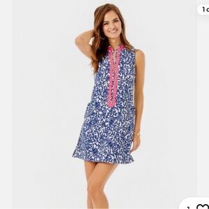NWT Lilly Pulitzer Blue and Pink Mini Dress